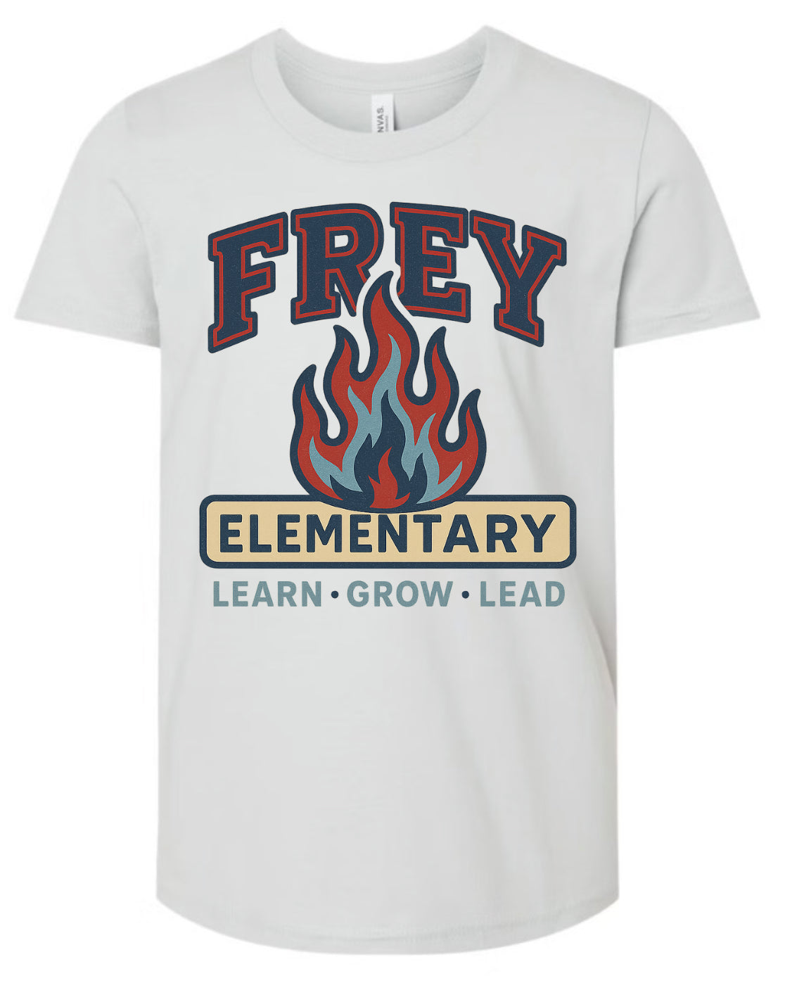 Frey Flames Learn Grow Lead Flame in the Middle (silver) BELLA CANVAS BRAND
