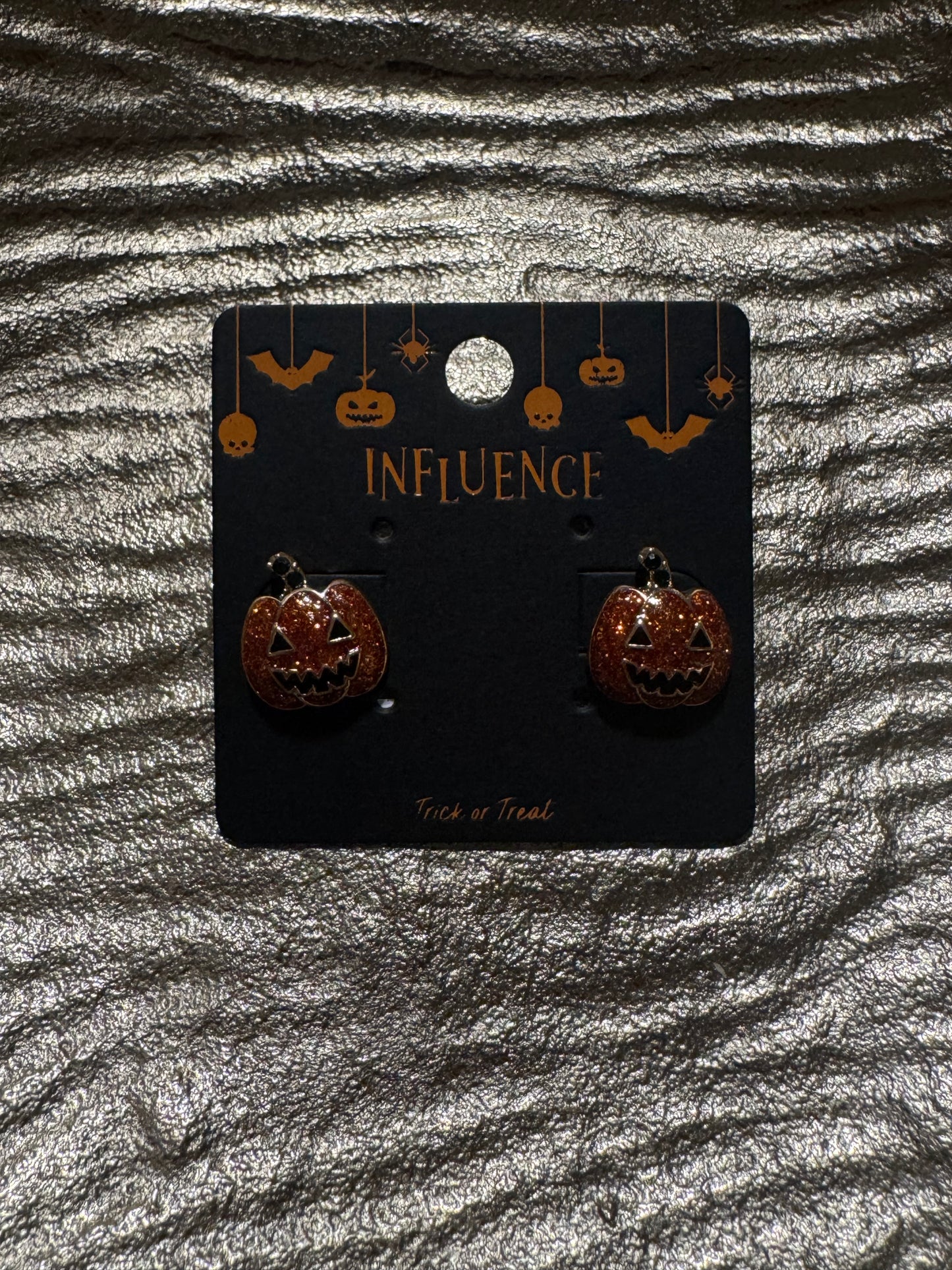 Glittery pumpkin studs