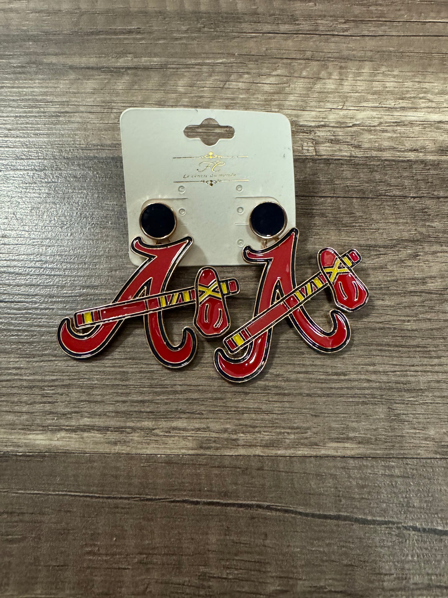 A Braves with tomahawk earring