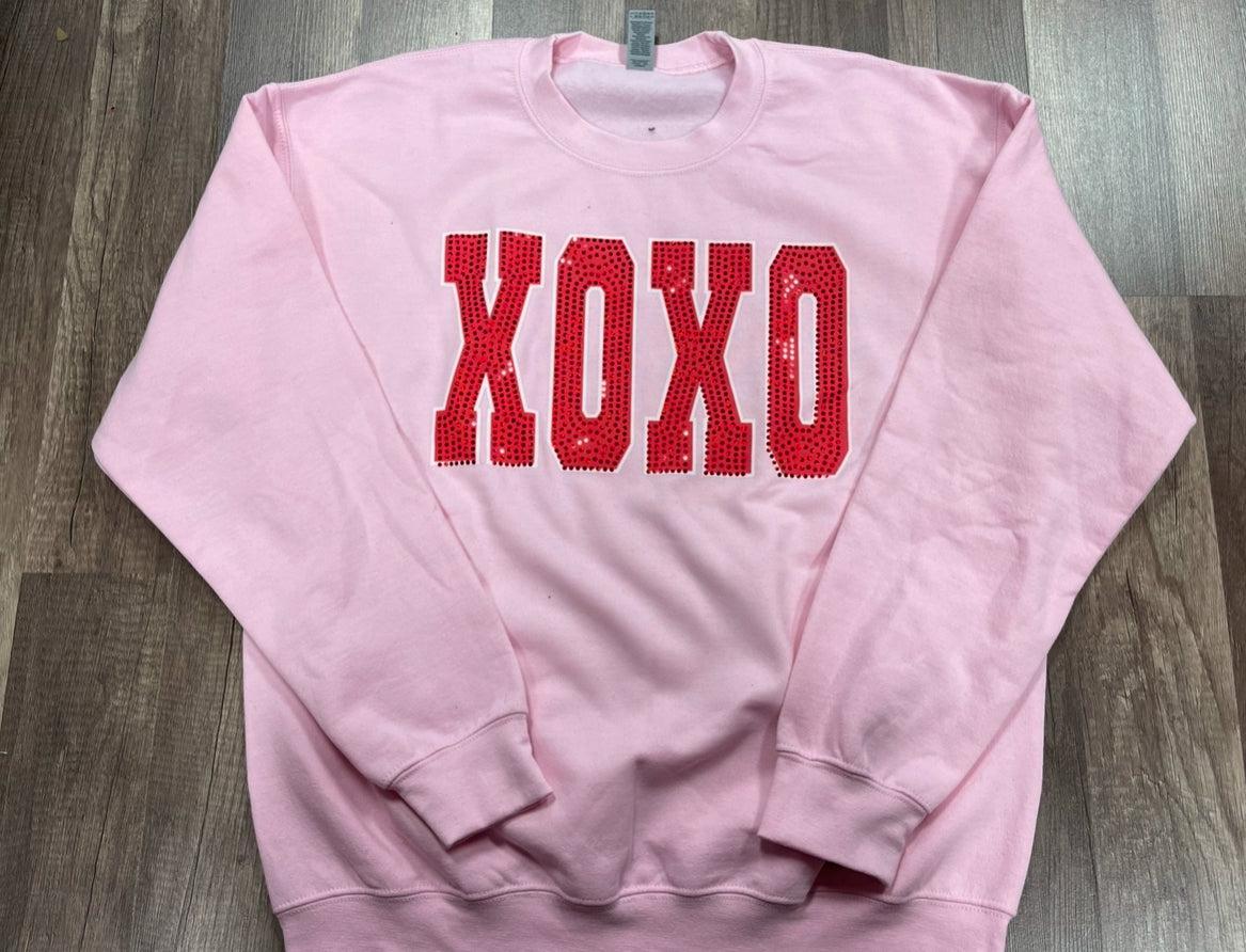 XOXO pink sequin sweatshirt