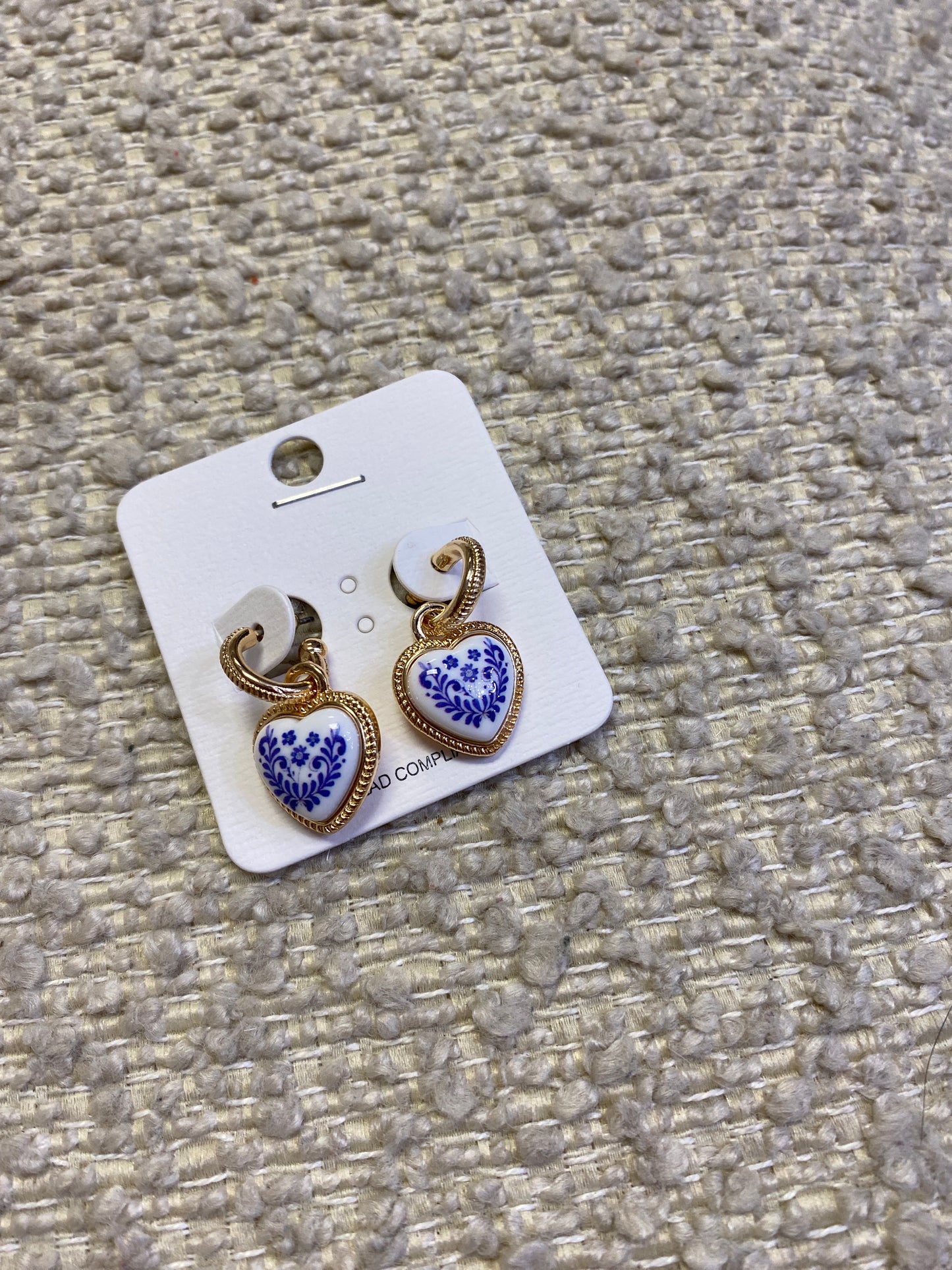 Paisley heart mini hoops