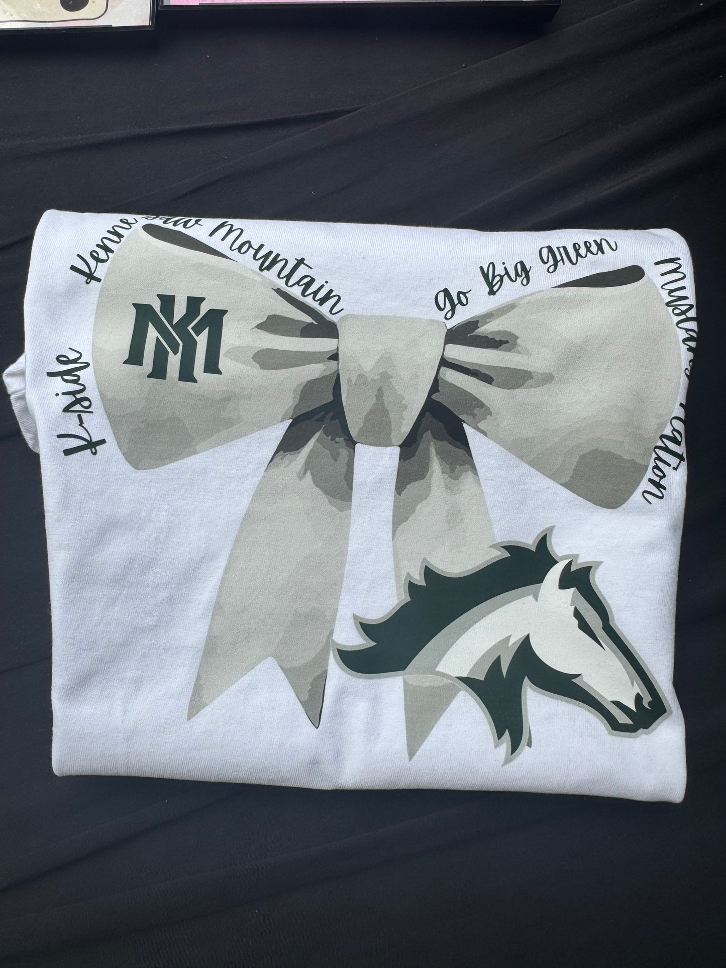 Kennesaw Mountain Mustangs Big Bow on white