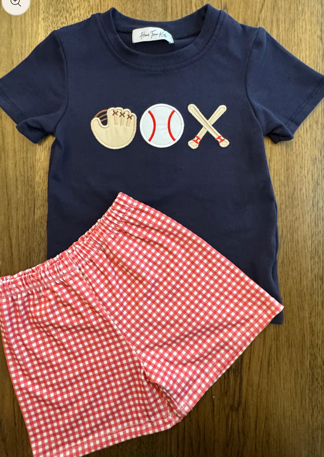 Embroidered Boys Baseball Shorts Set