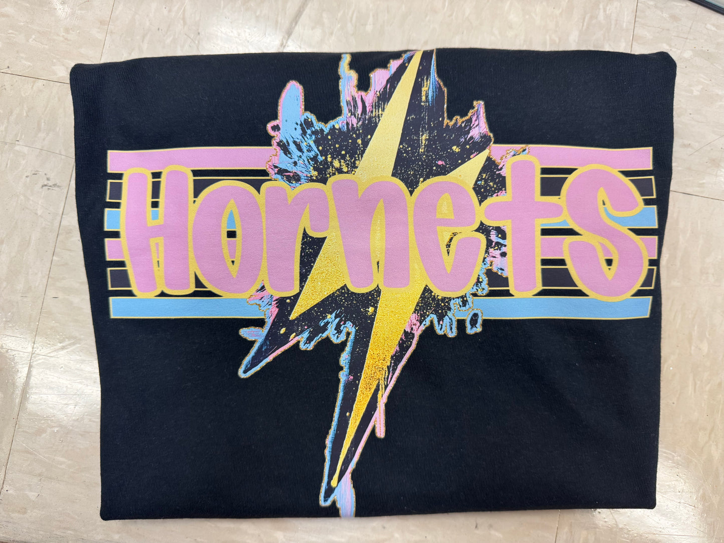 Hornets Retro Lightning bolt on Black