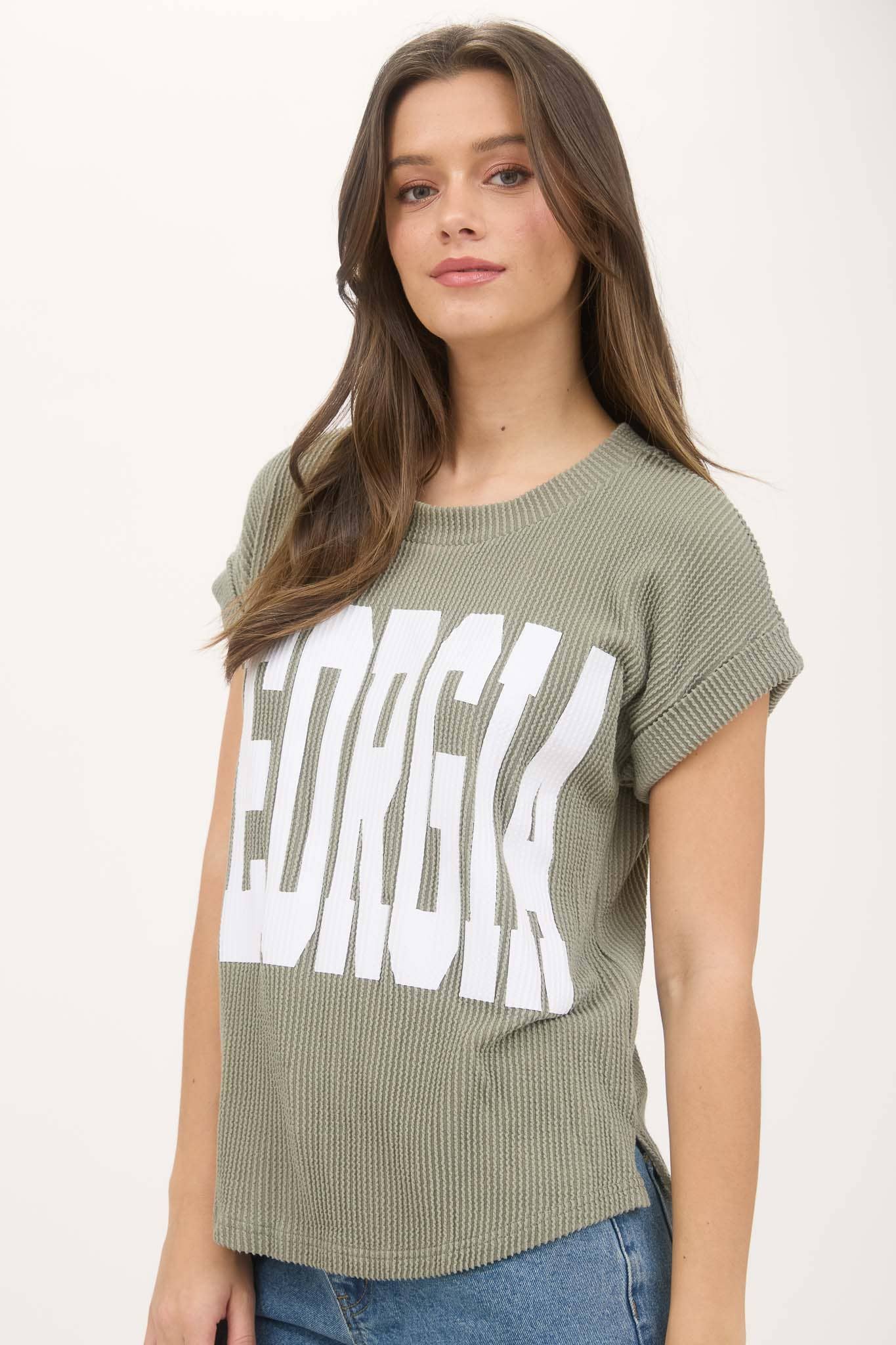 GEORGIA SHORT SLEEVE SWEATER KNIT TEE