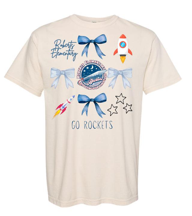 Roberts Elementary Rockets Bow Collage Tee