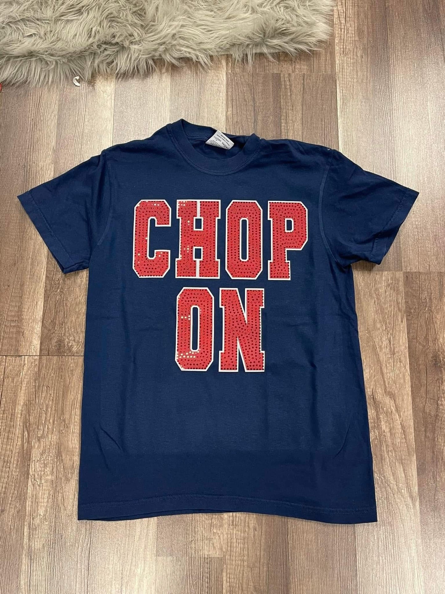 Chop On Navy Sequin Tee