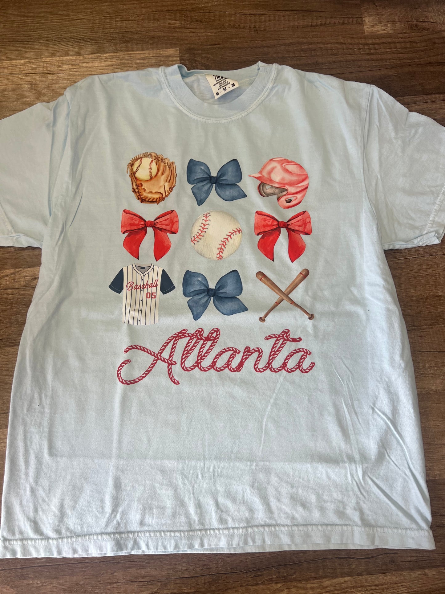 Atlanta Baseball Bow Collage tee