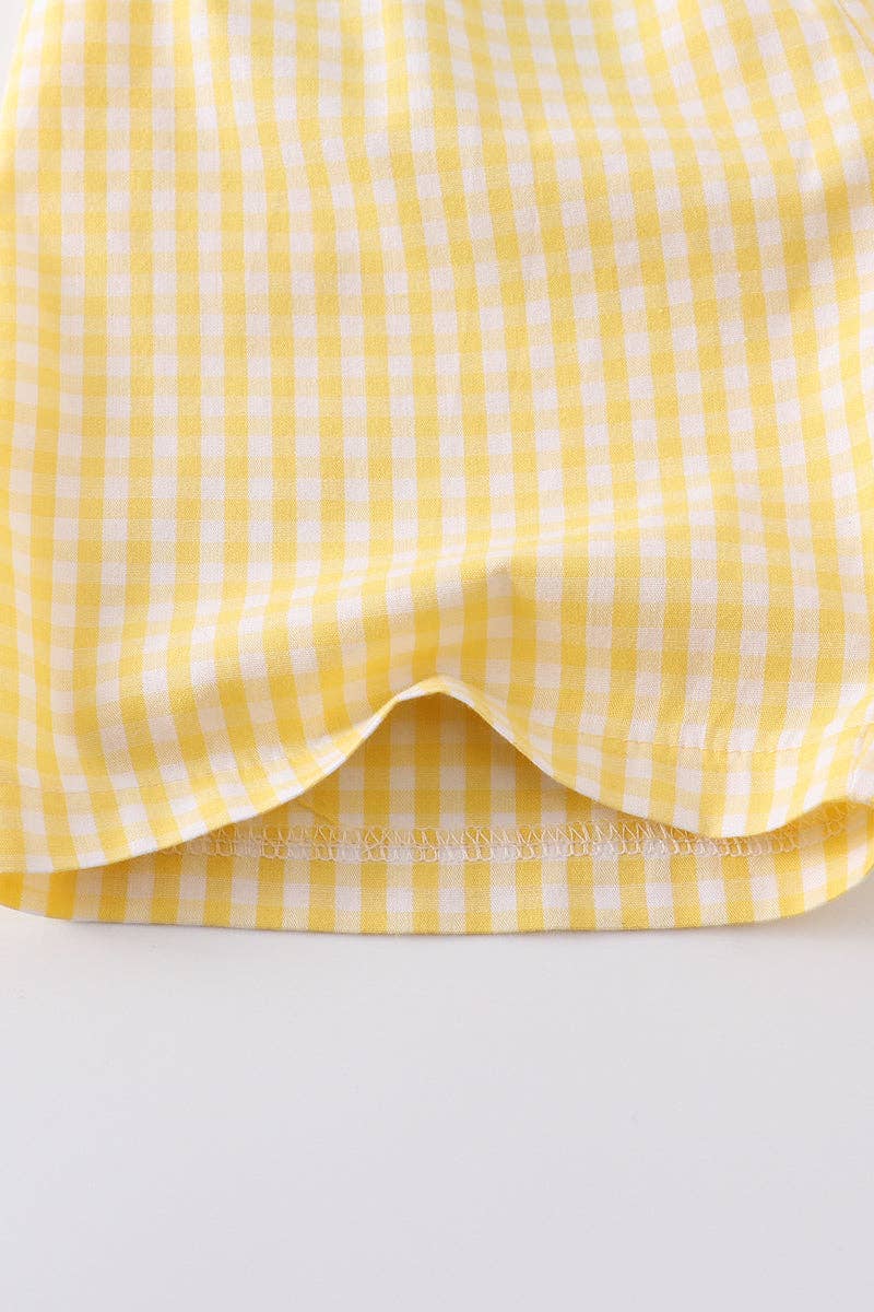 Blue Chicked Smocked Boy Set