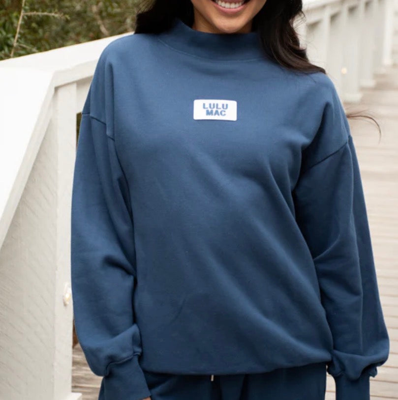 LULU MAC MOCKNECK SWEATSHIRT - Navy