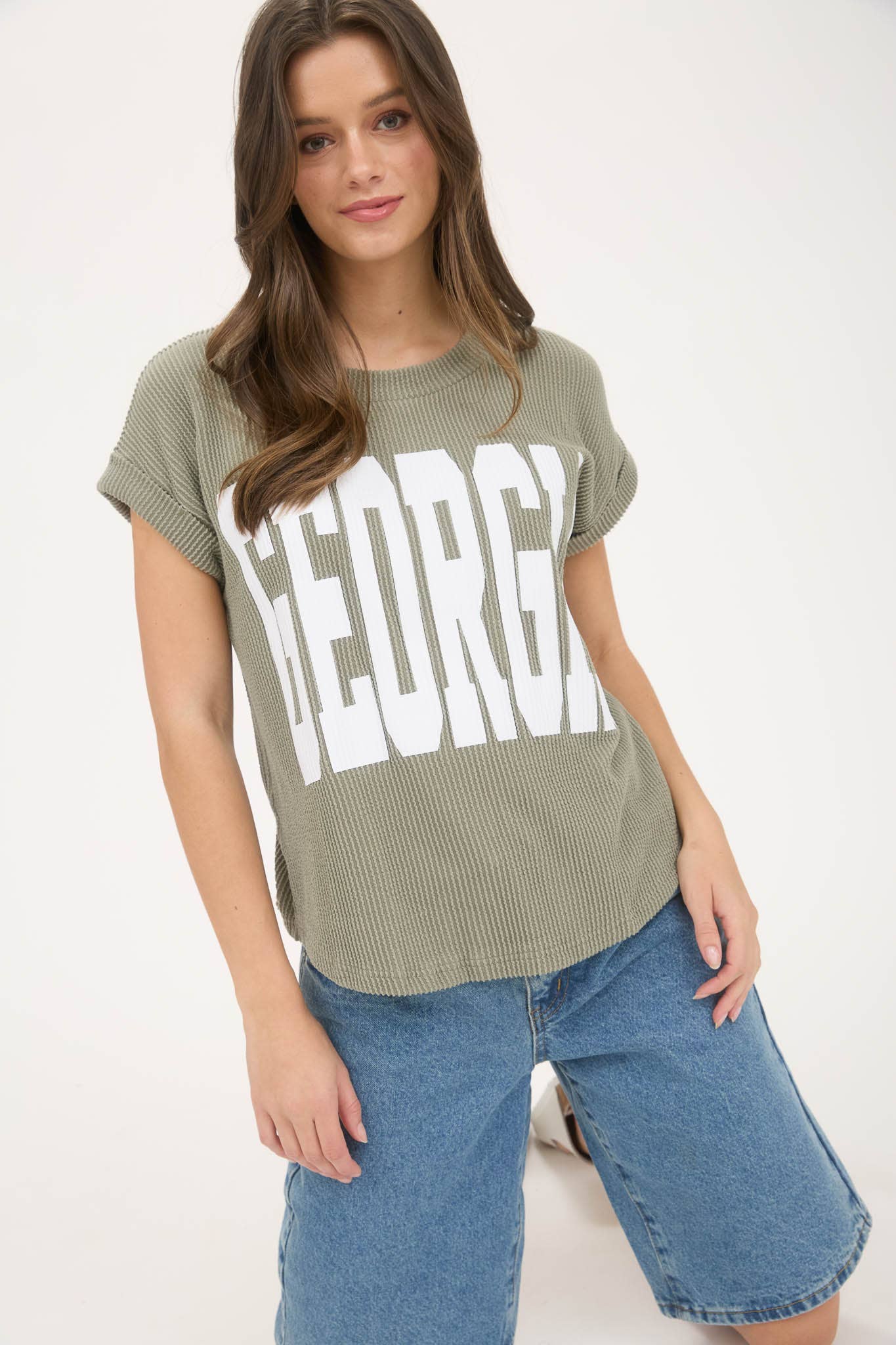 GEORGIA SHORT SLEEVE SWEATER KNIT TEE