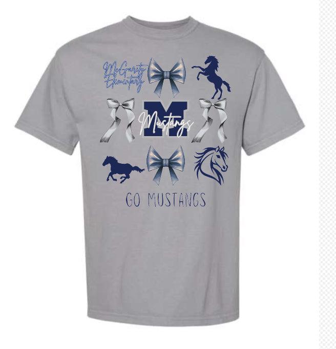 Mcgarity Elementary Mustangs Bow Collage Tee