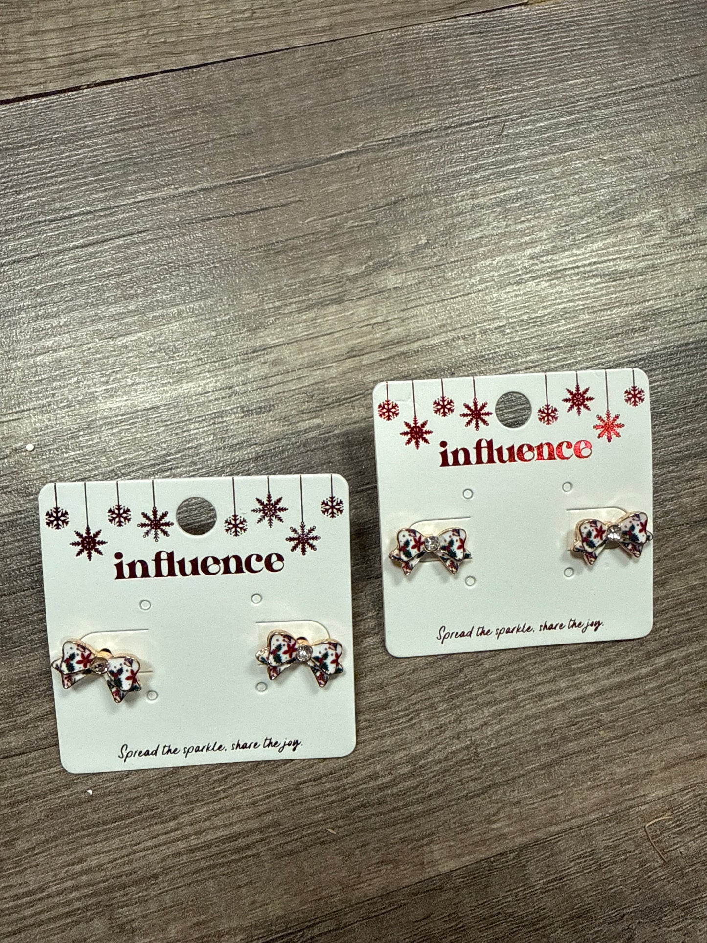 Christmas Bow Stud Earrings