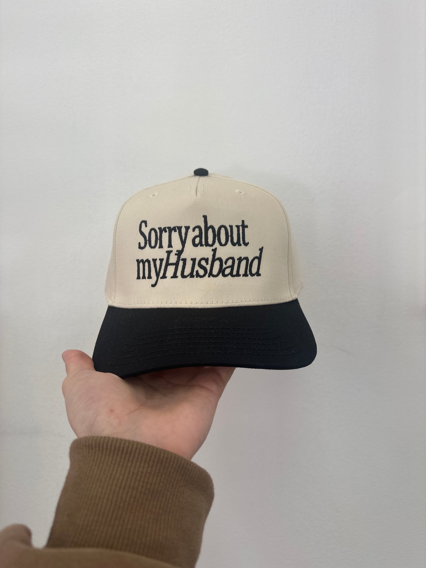 SORRY ABOUT MY HUSBAND TRUCKER CANVAS