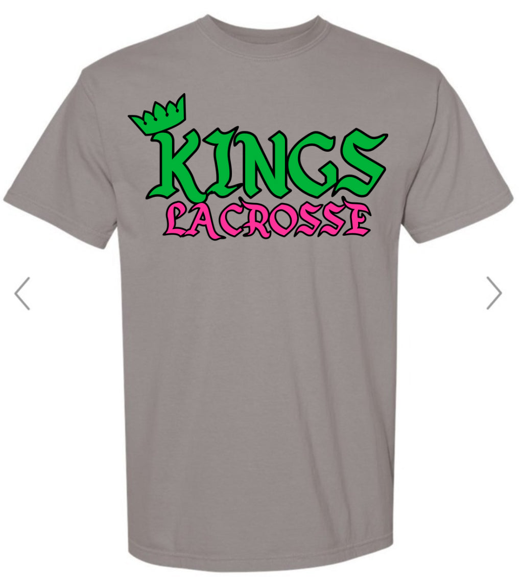 Kings Lacrosse Retro Grey Comfort Color Tee
