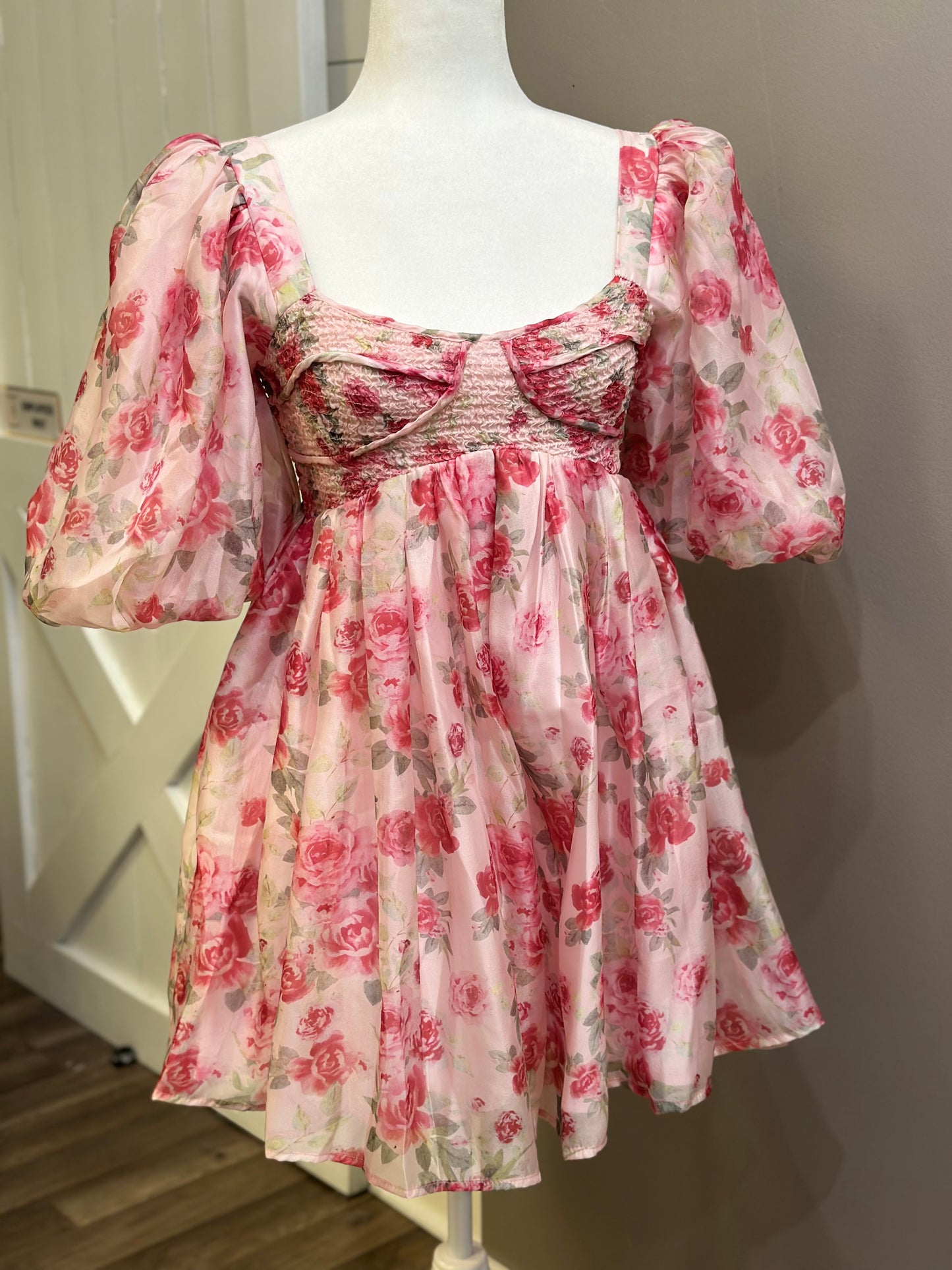 Pink Floraline Mini Dress
