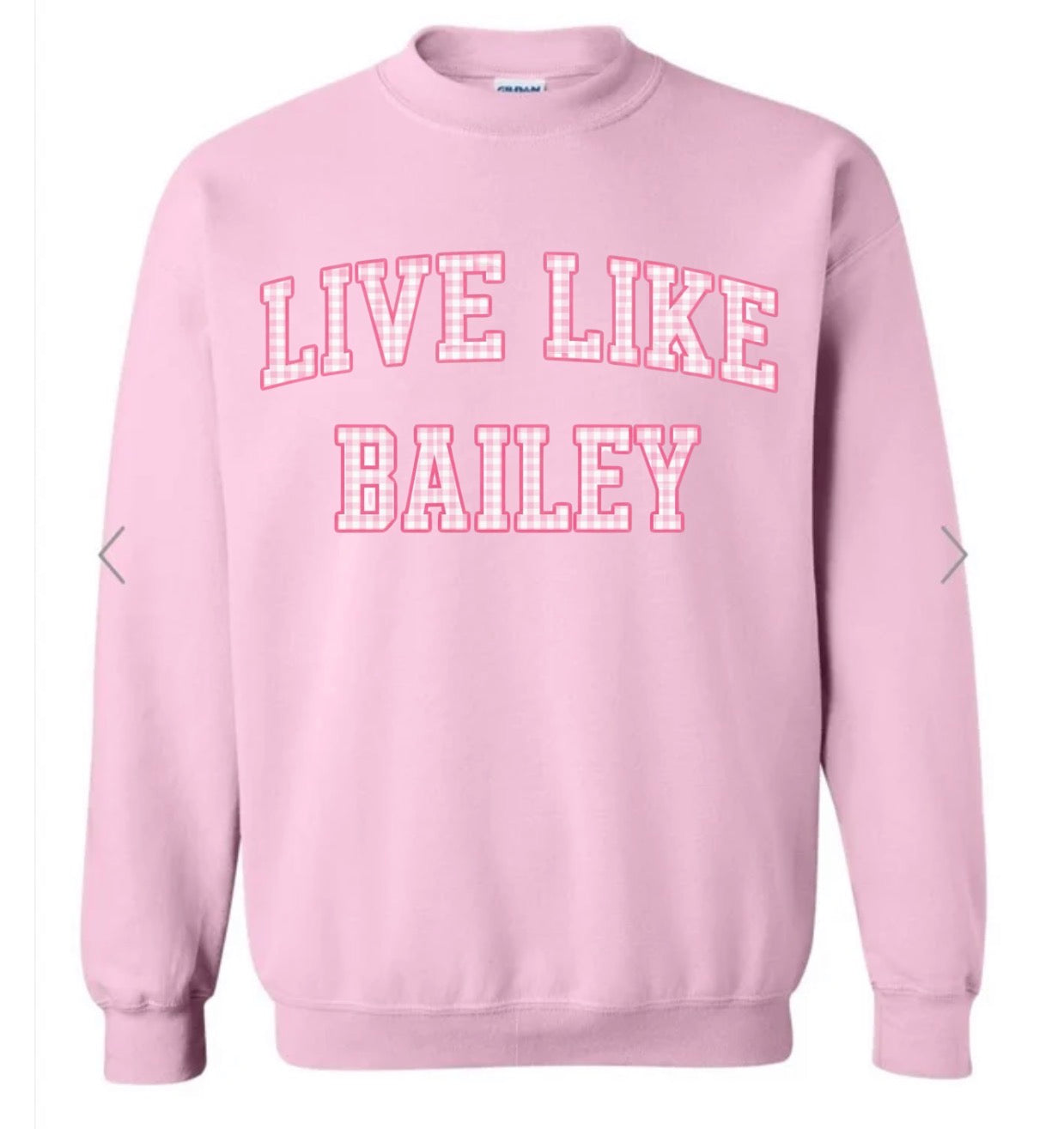 Live like Bailey pink gingham on pink