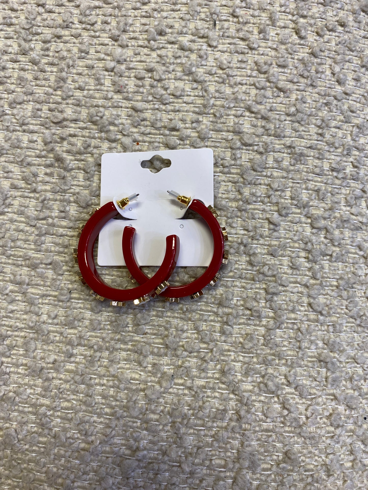 Crimson with white star hoops