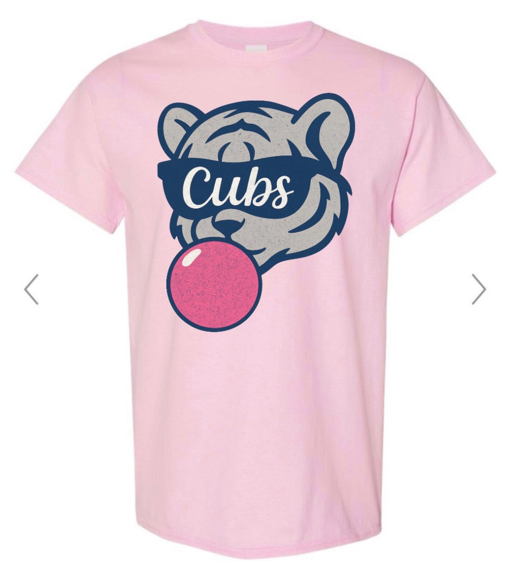 CUBS BUBBLE GUM ON PINK GILDAN