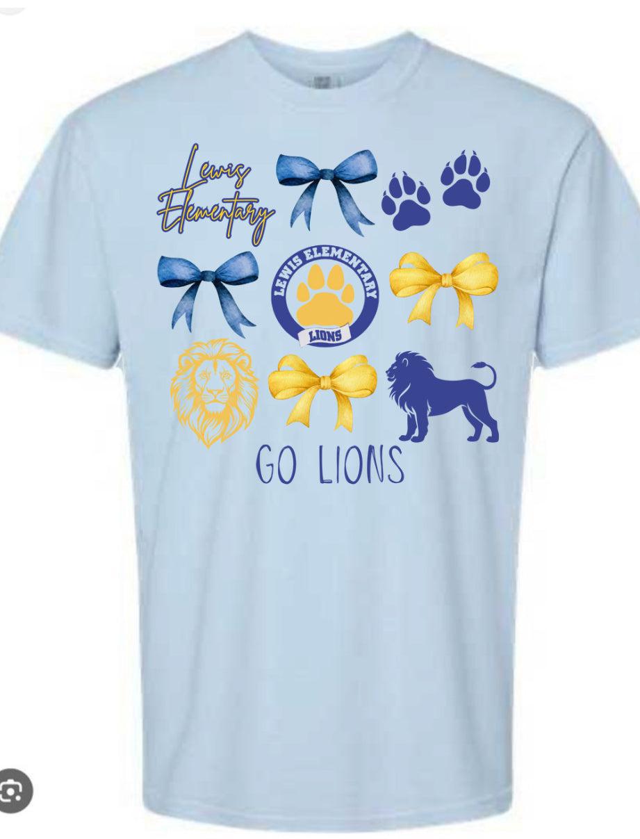 Lewis Lions Bow Collage Tee