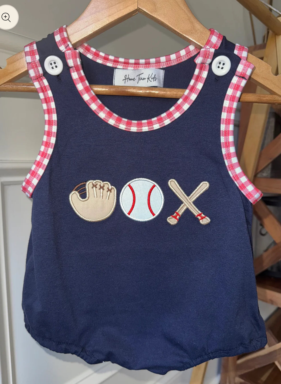 Navy Embroidered Boys Baseball Bubble