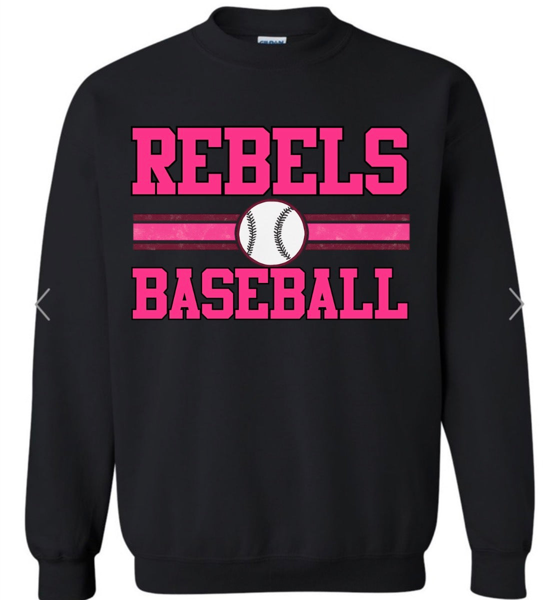 Rebels Baseball pink on black