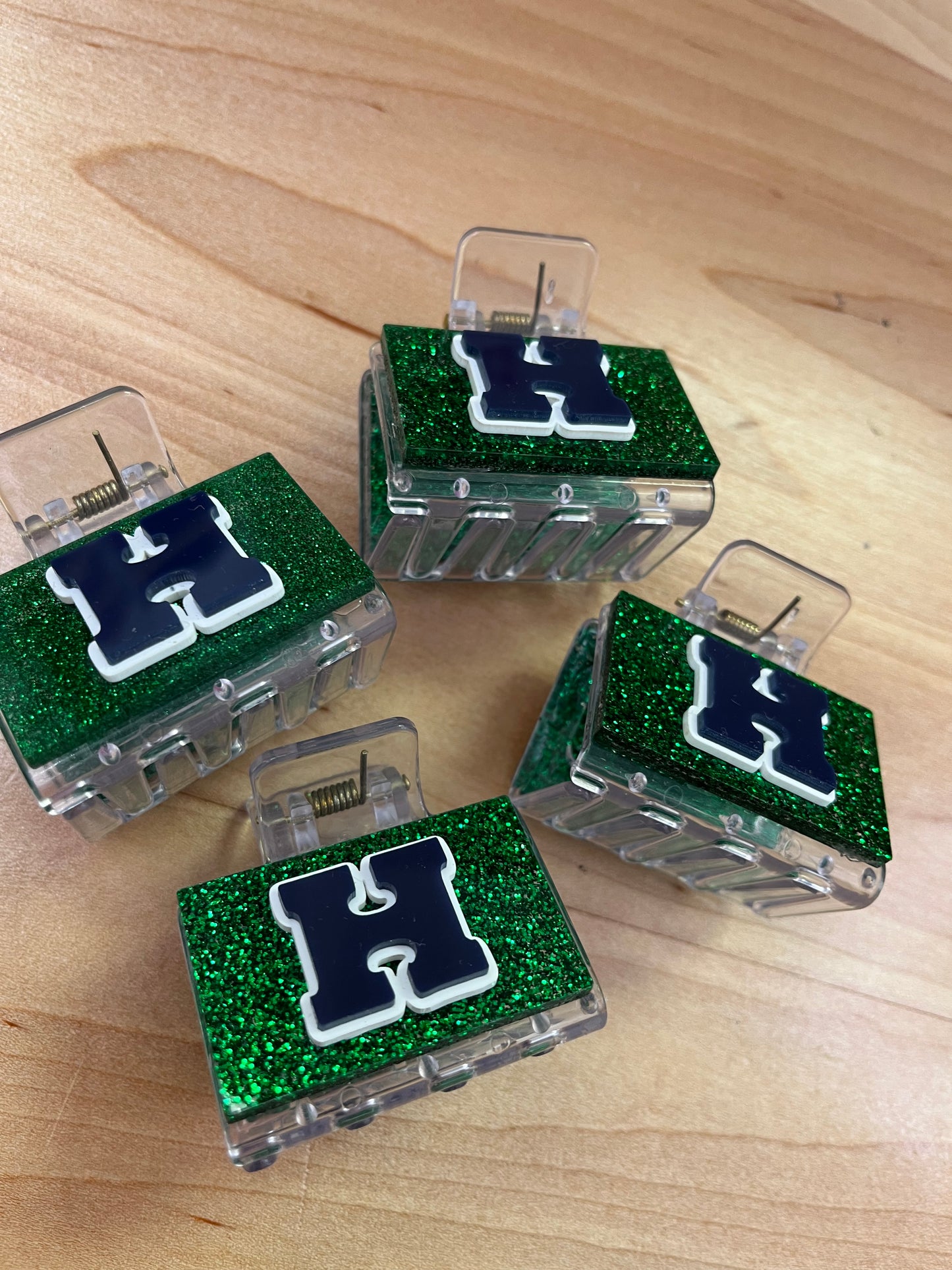Harrison Hoyas Blue and Green Small Glitter Clip