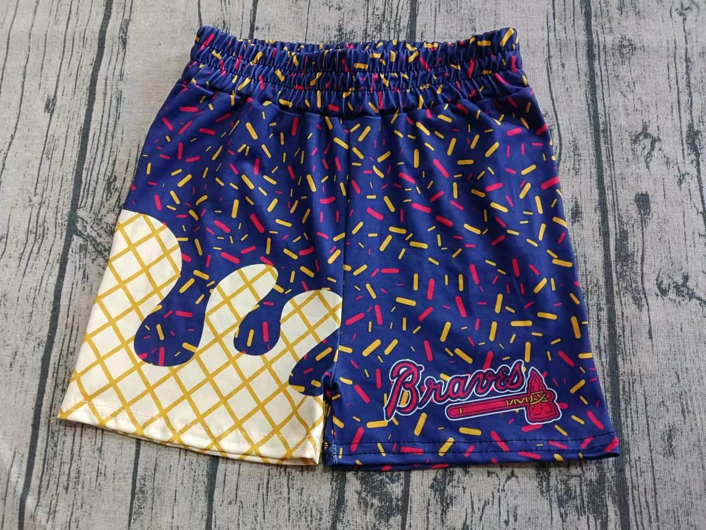 RTS BLUE BRAVES DRIP YOUTH SHORTS