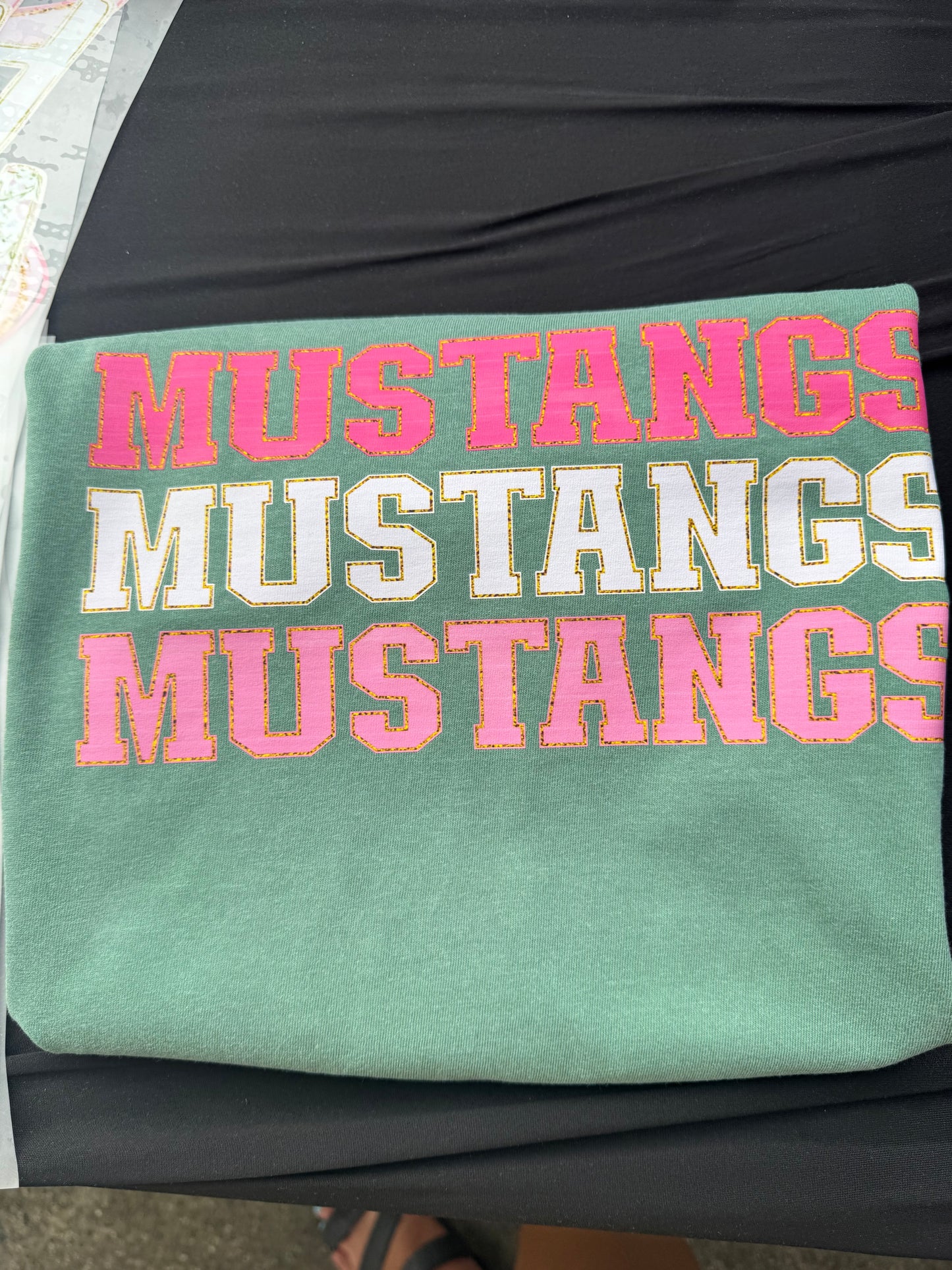 Preppy Mustangs Stacked on light green