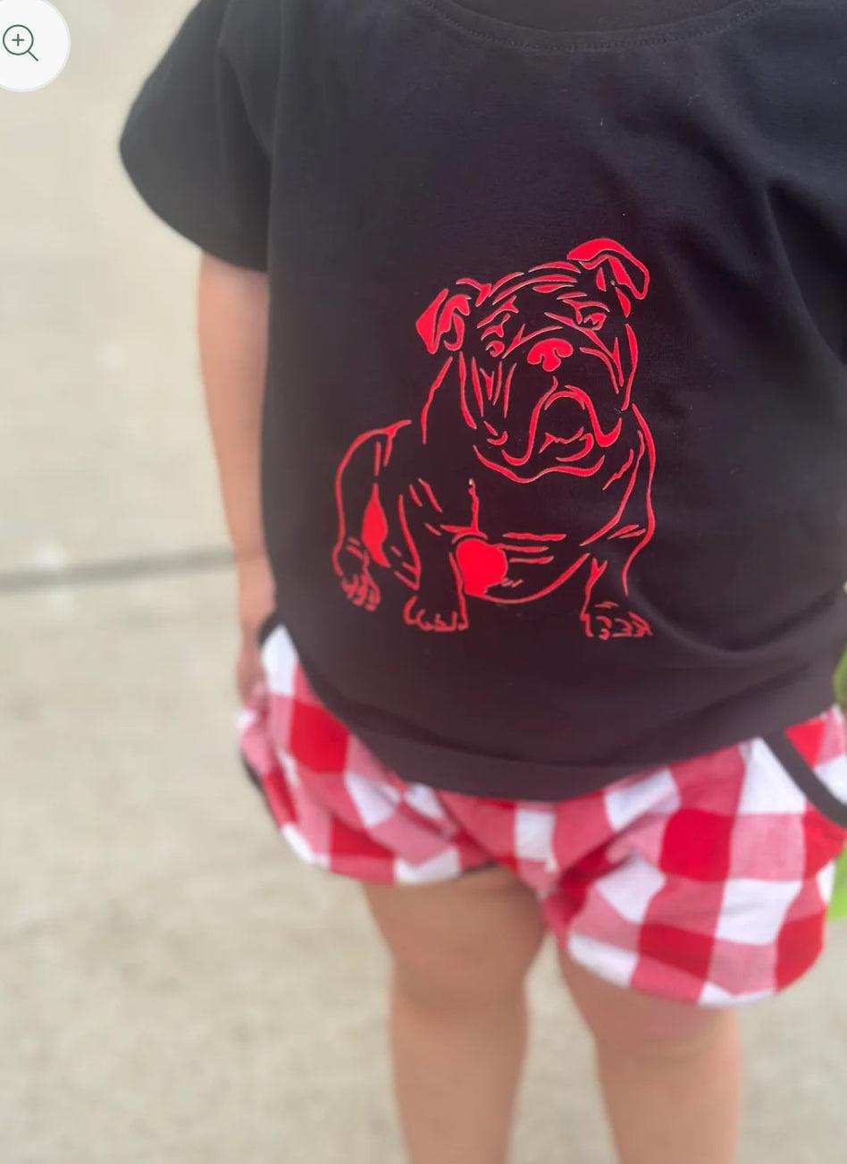 Bulldog Outline Sketch Youth Tee