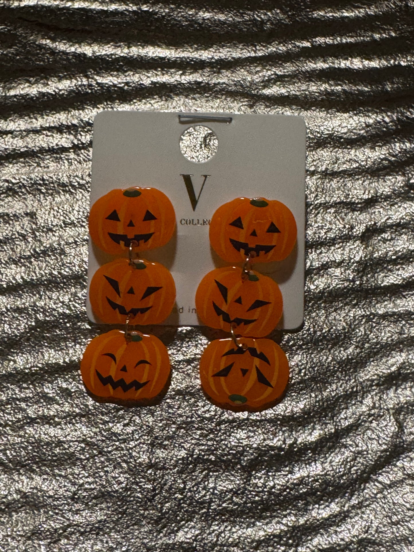 3 dangle pumpkin earrings
