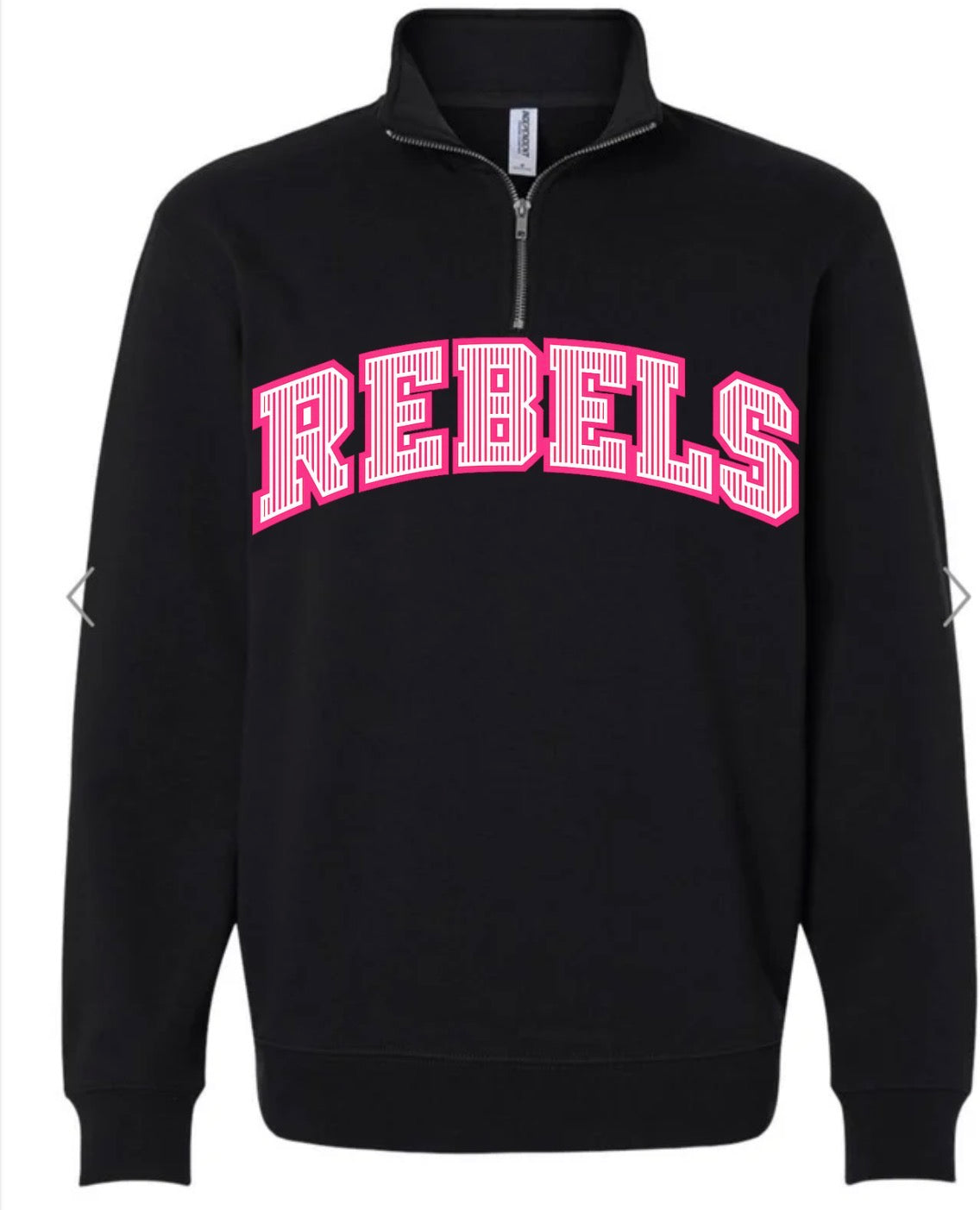 Rebels pink seersucker quarter zip
