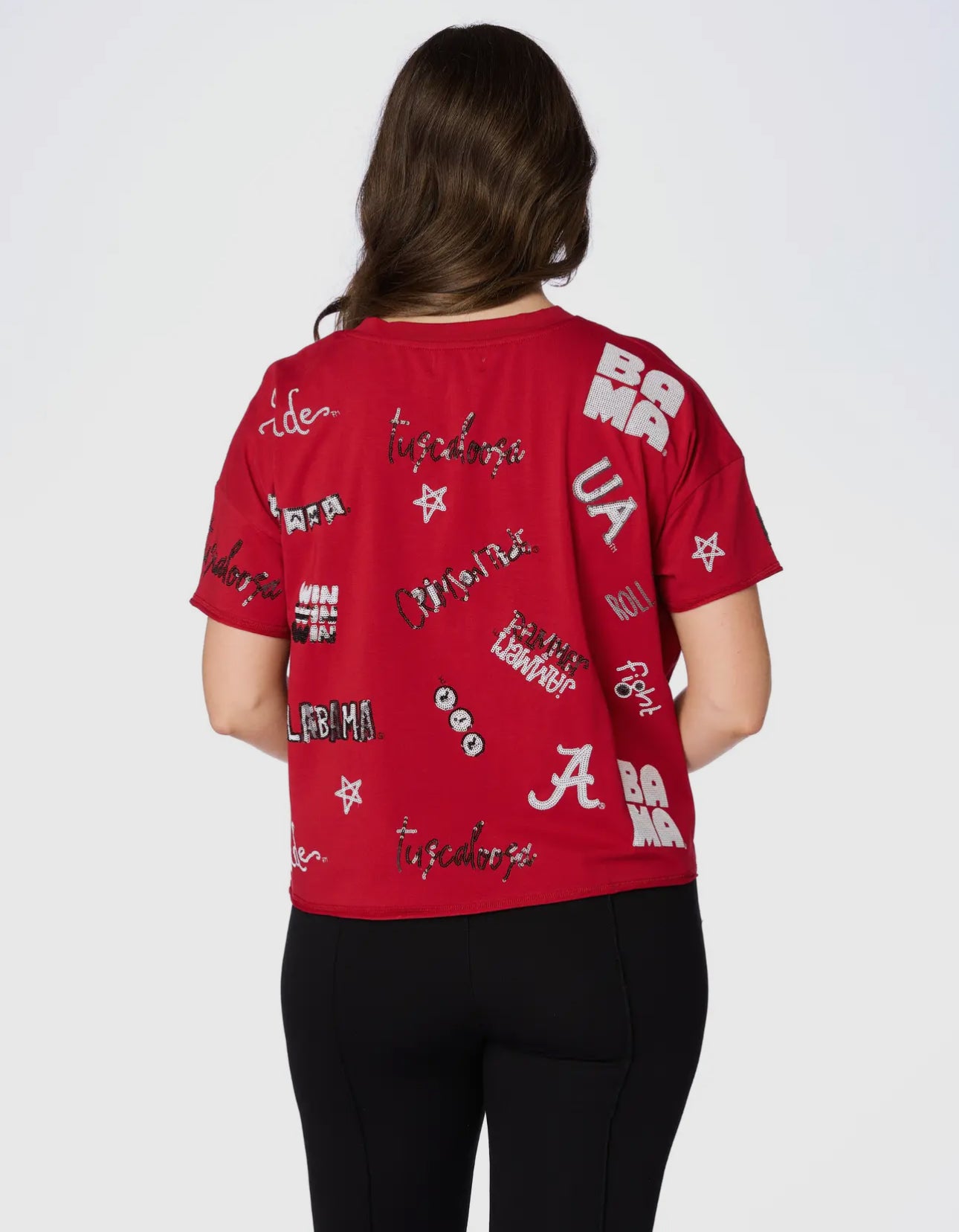 Alabama Sequin Spirit Tee- Stewart Simmons