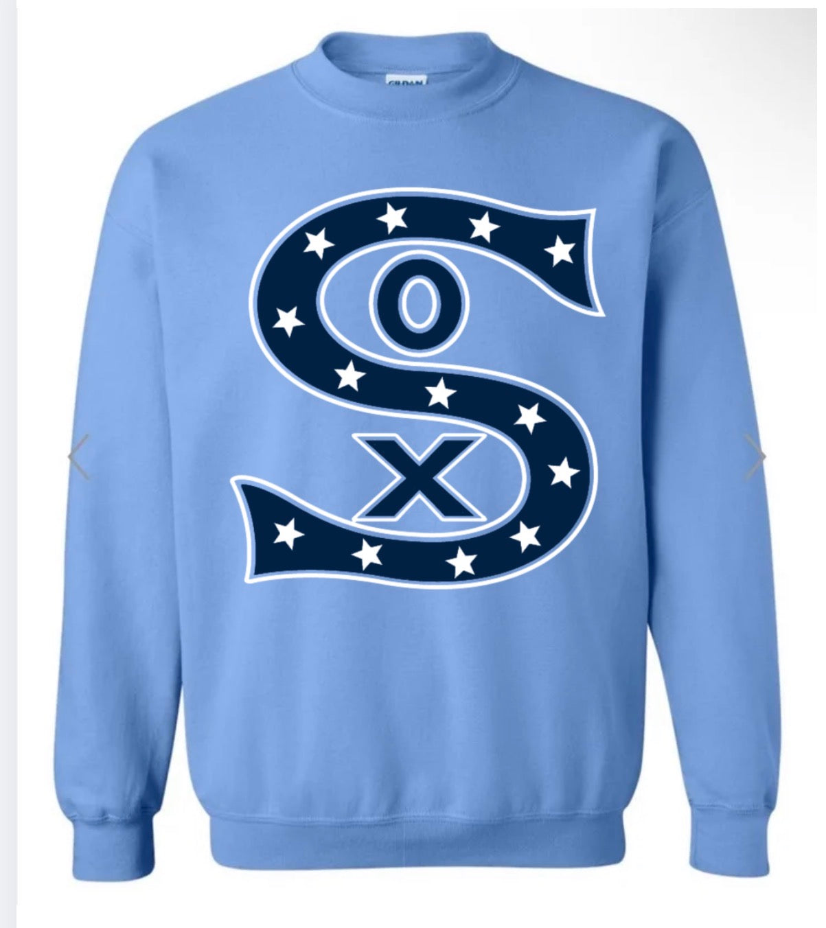 Sox Baseball logo on Carolina blue