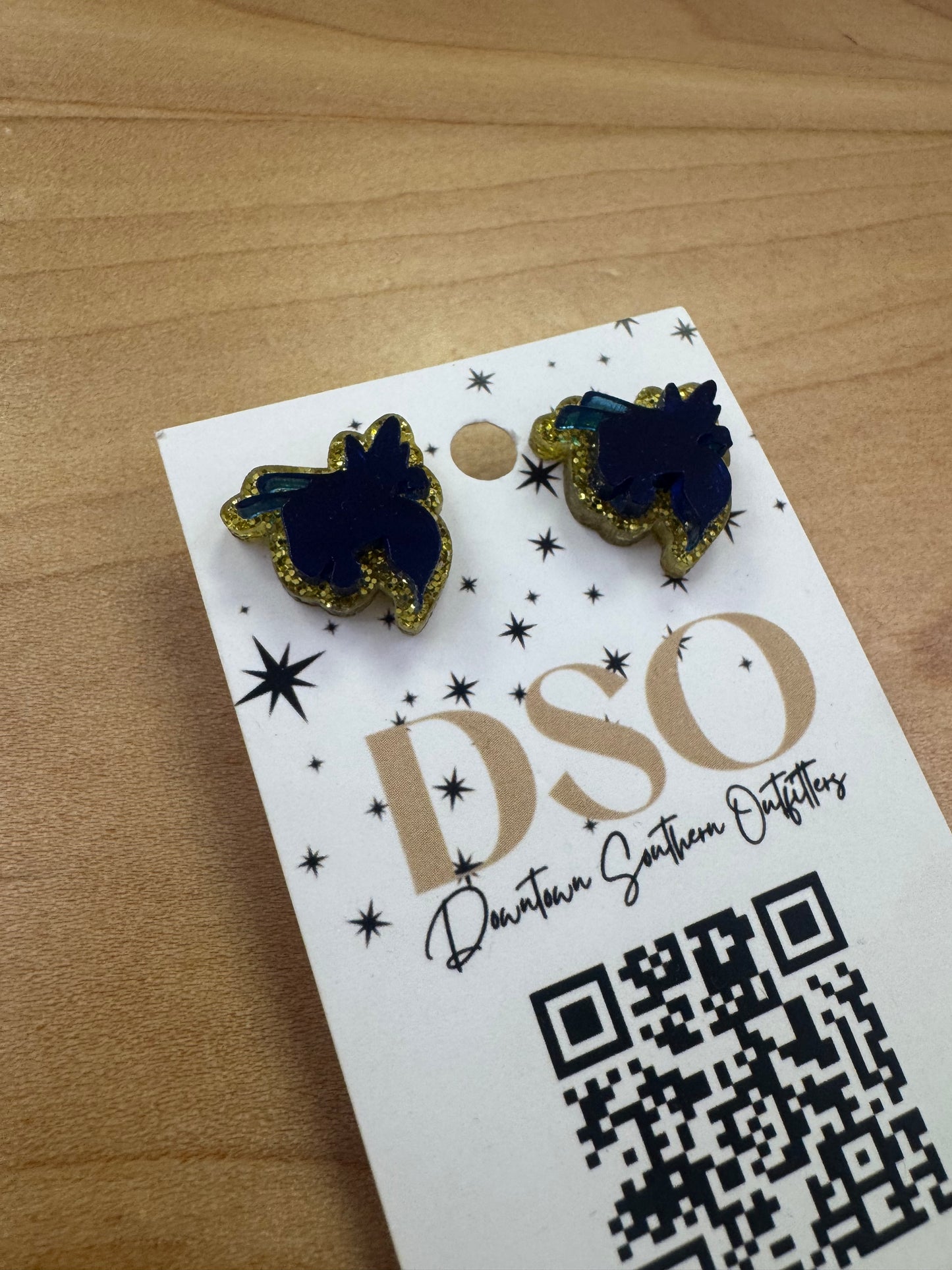 Georgia Tech Glitter Studs