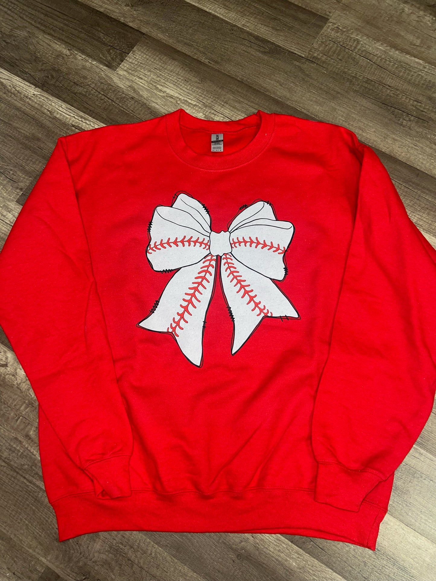 Baseball Big Bow Red Sweatshirt