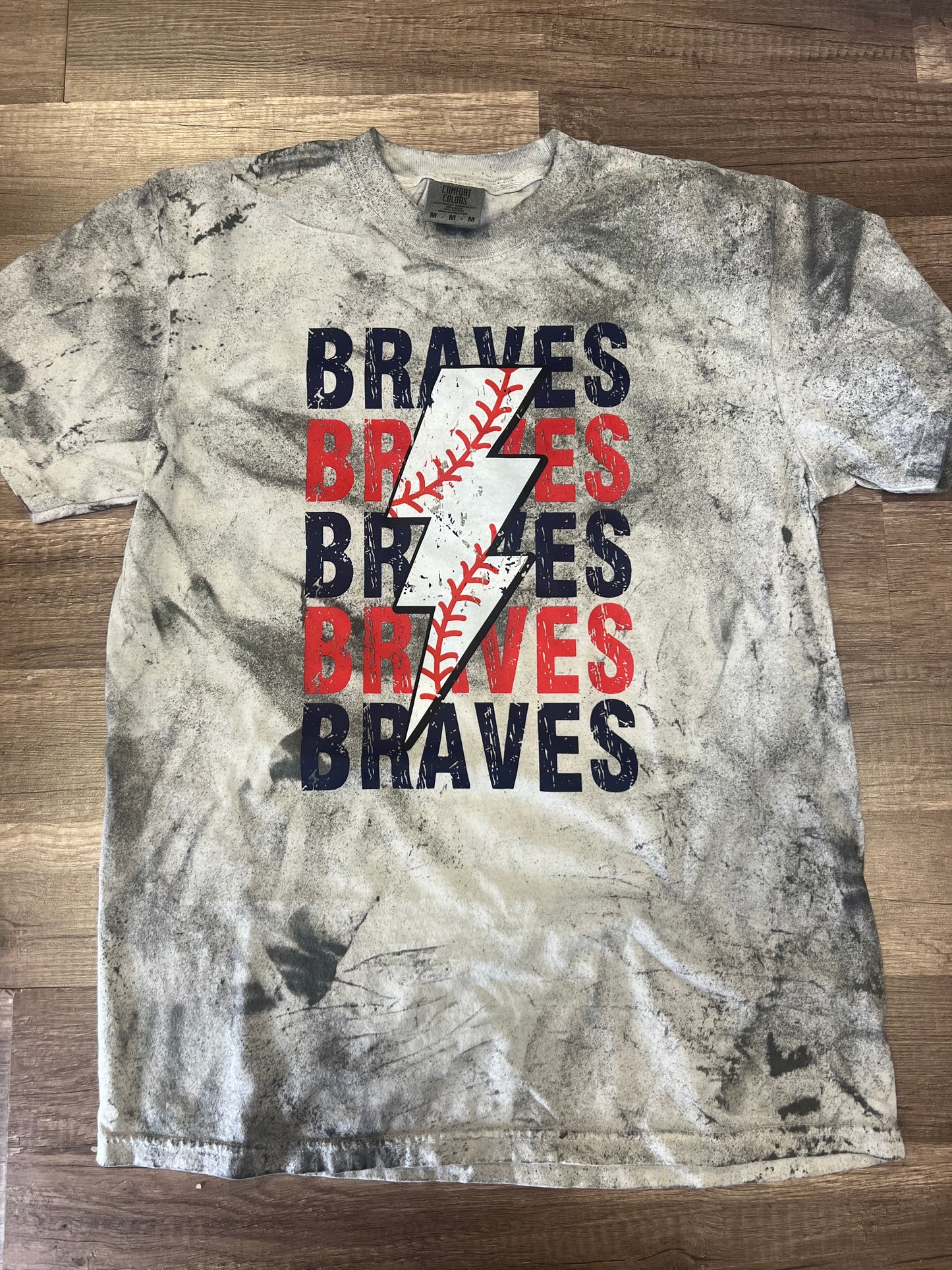 Braves lightning bolt colorblast tee
