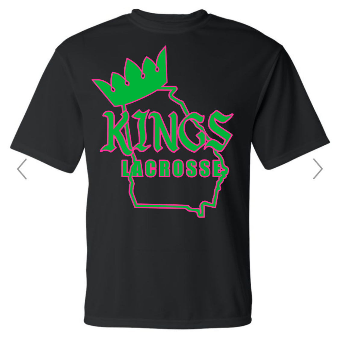 Kings Lacrosse State Outline Black Dri Fit Tee