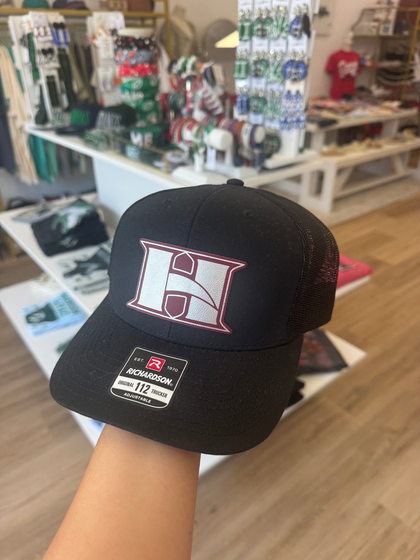 Hillgrove Richardson Black Hat- Maroon and Silver H