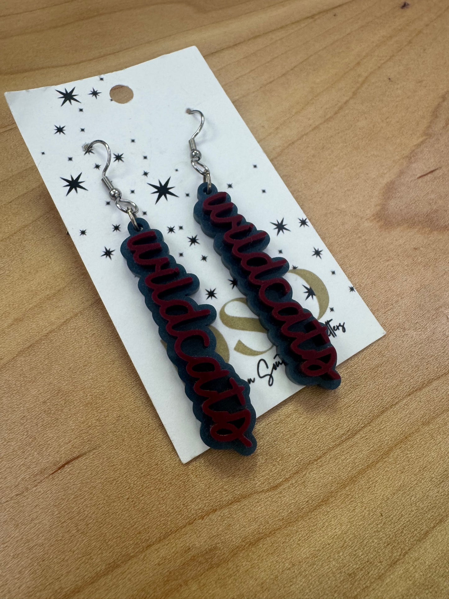 Woodstock Wildcat Cursive Dangles