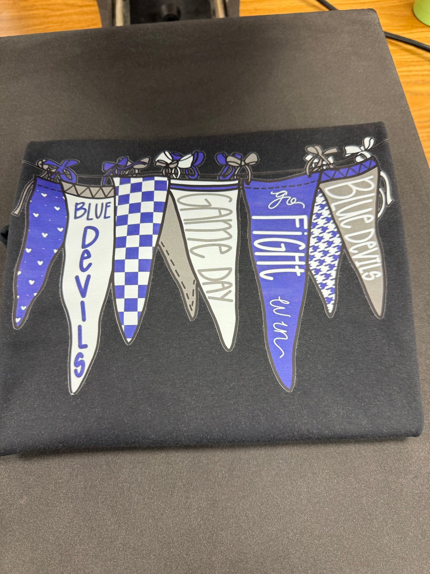 Bremen Blue Devils Go Fight Win Pennant Flags on Pepper