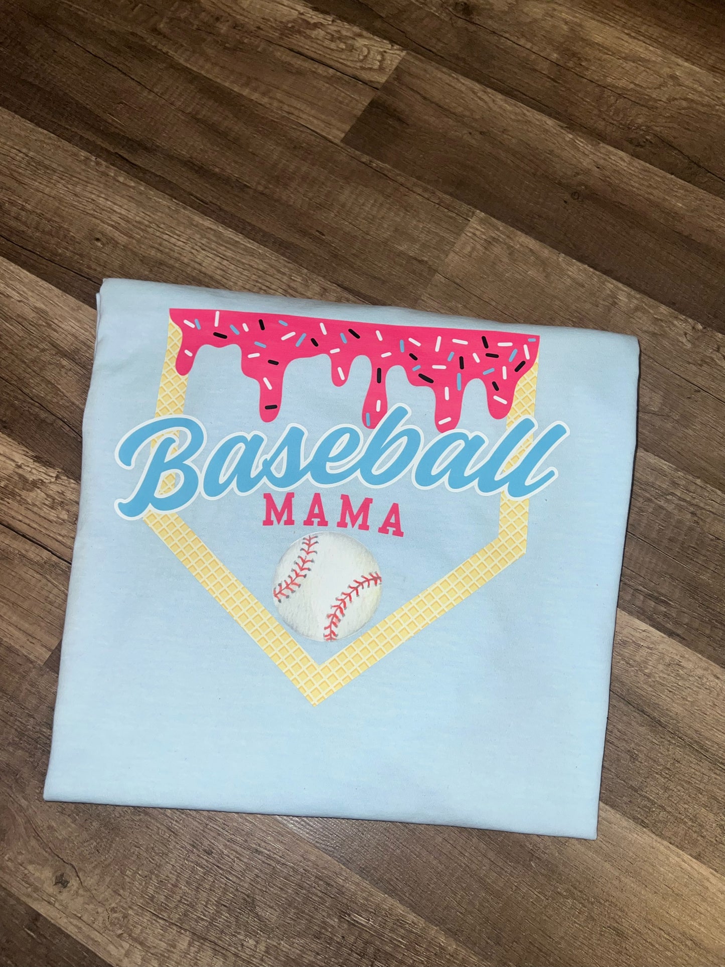 Baseball Mom Ice Cream Drip Tee