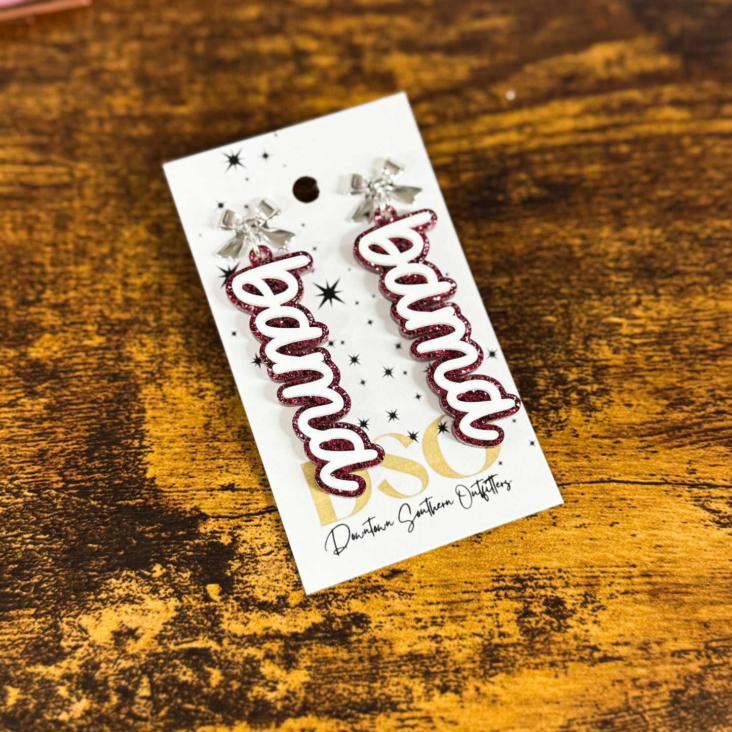 Bama Glitter Bow Dangles