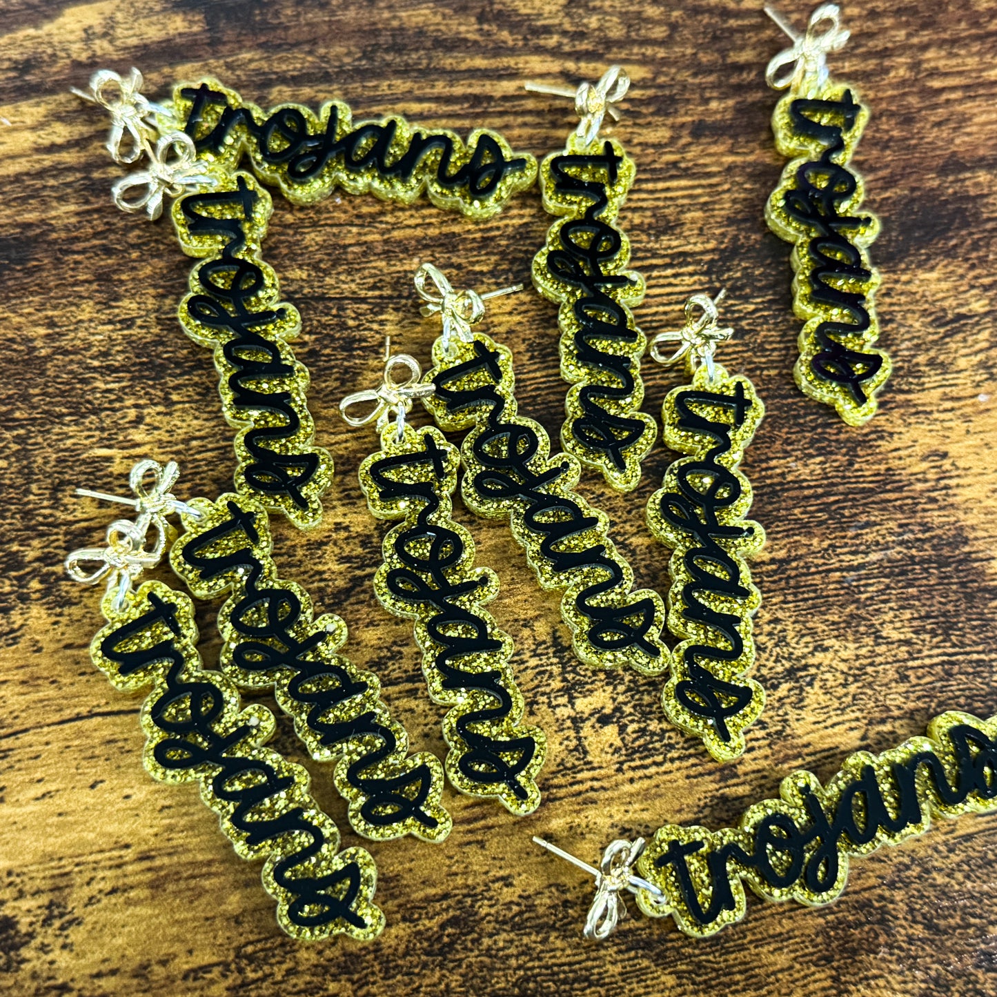 Carrollton Trojans Bow Earrings