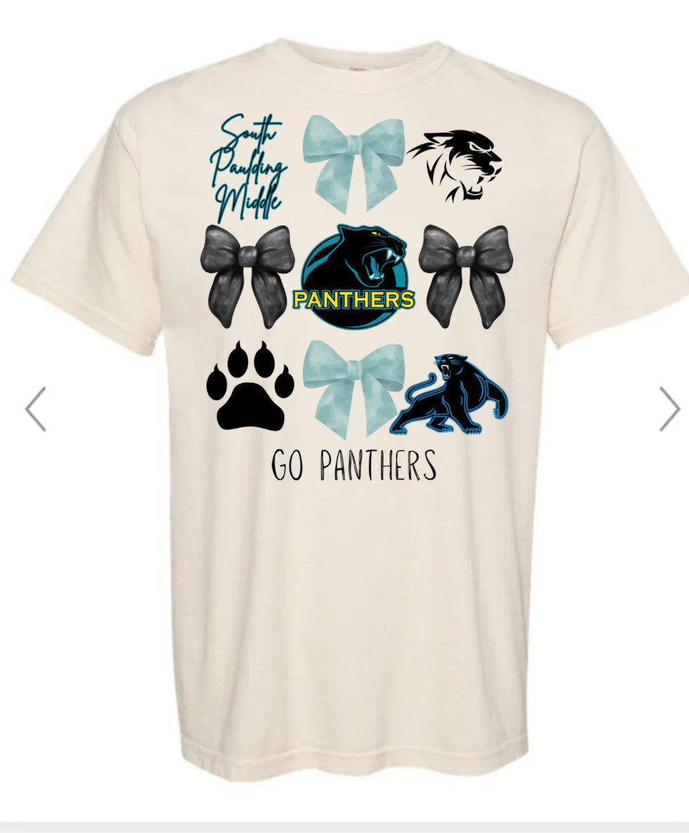 South Paulding Middle Panthers Bow Ivory Collage Tee