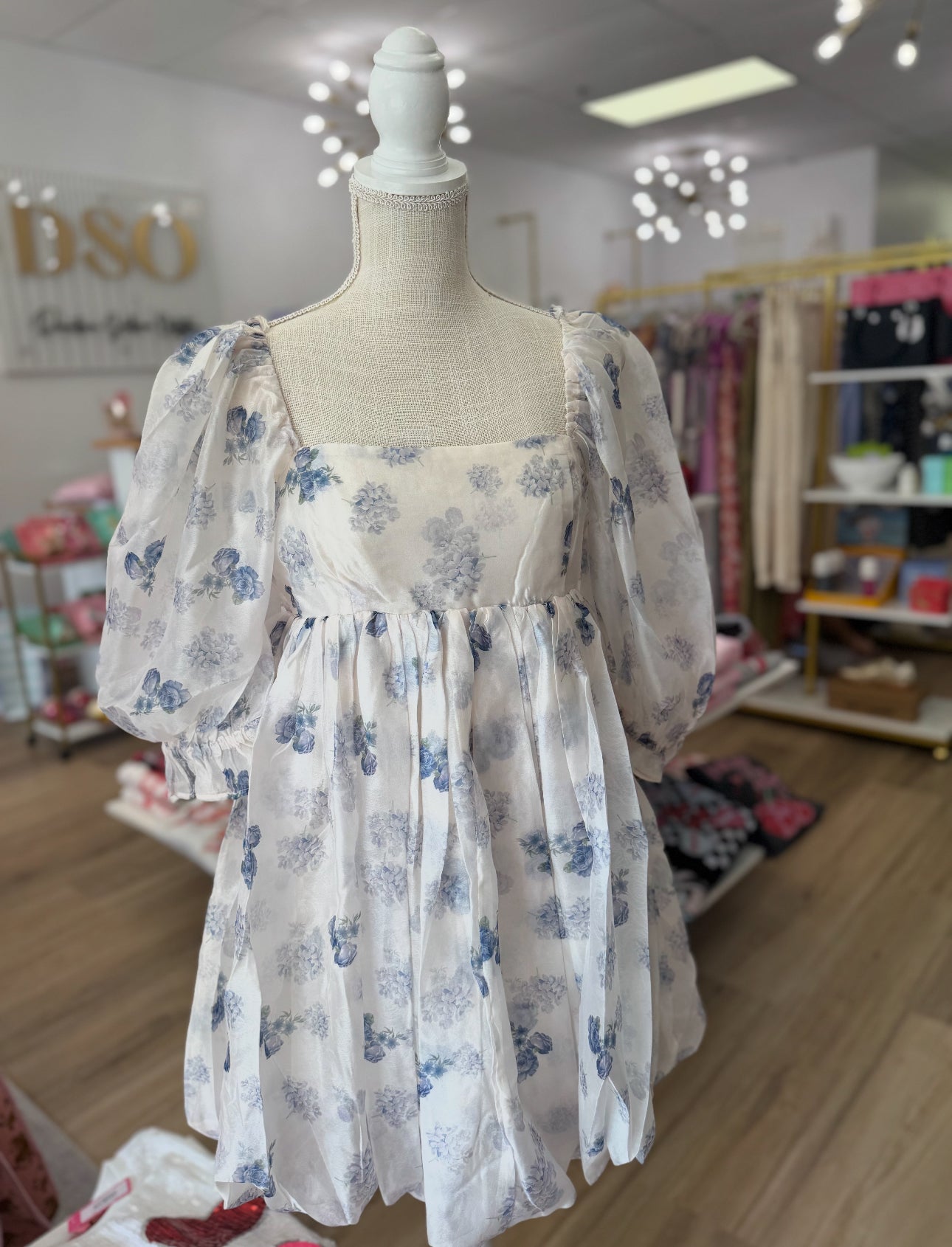 FLORAL PRINTED MINI DRESS WITH BUBBLE HEM- TULAROSA DRESS