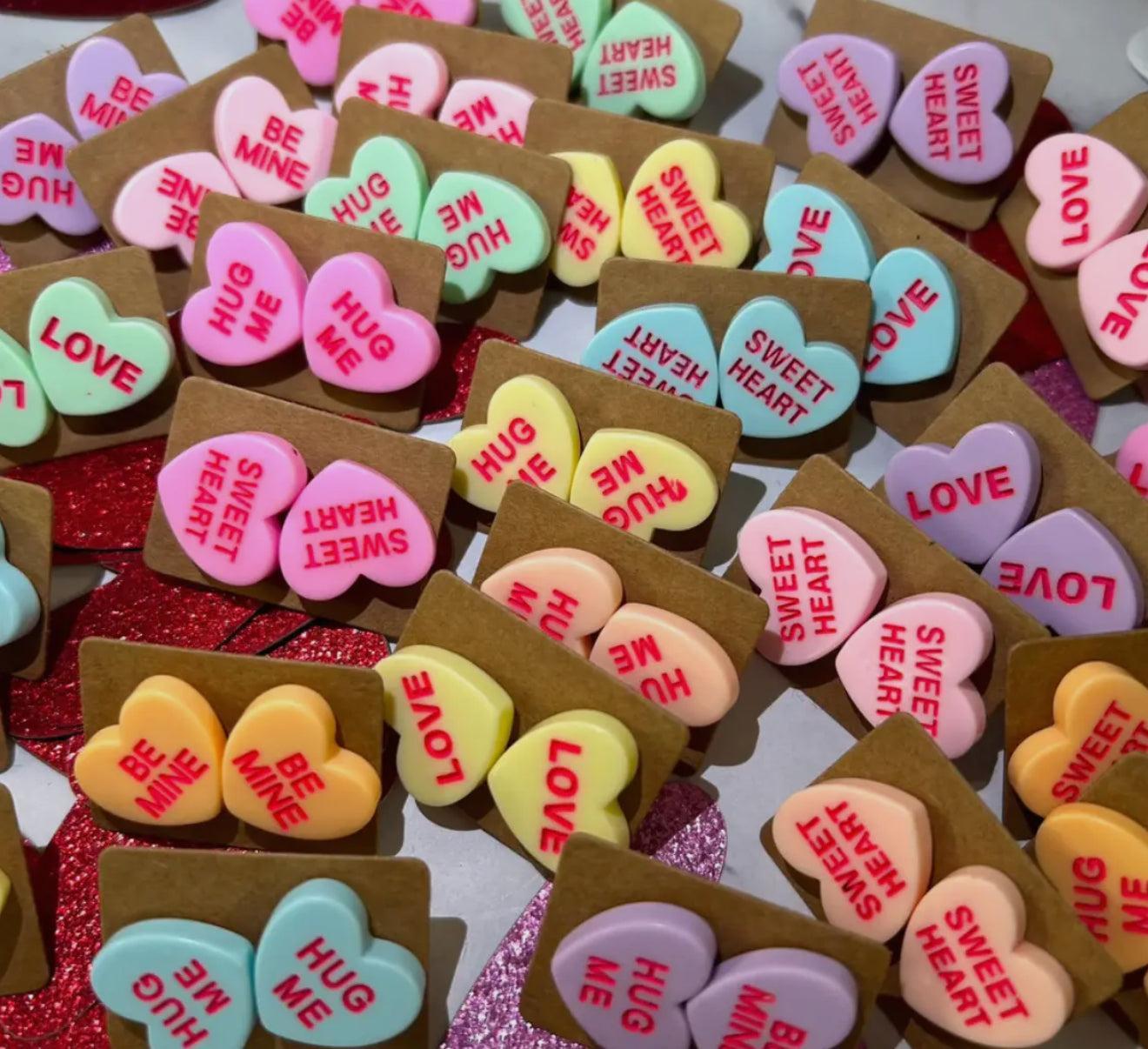 Valentines stud earrings assorted