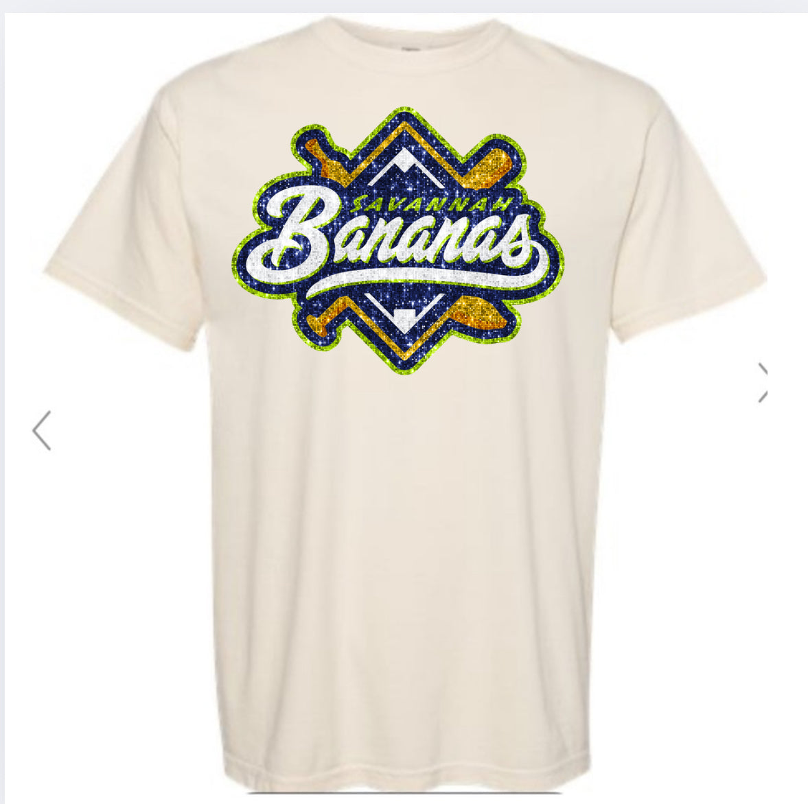 Savannah Banana Faux Glitter Diamond Logo Tee