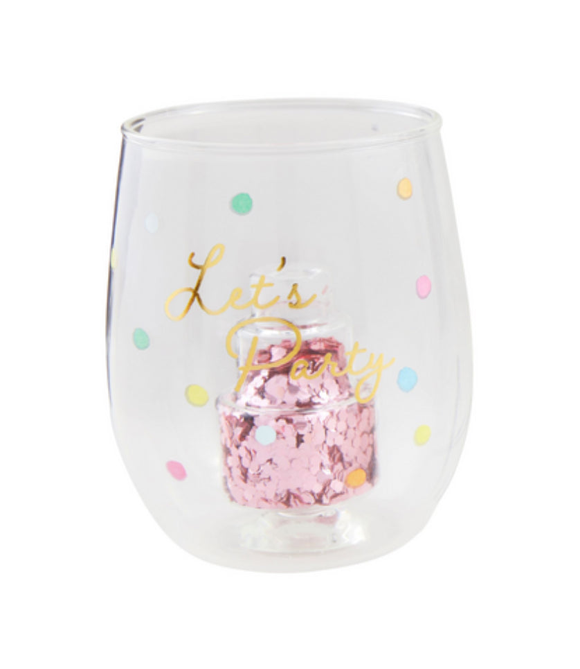 PARTY BIRTHDAY WINE GLASS - Mudpie