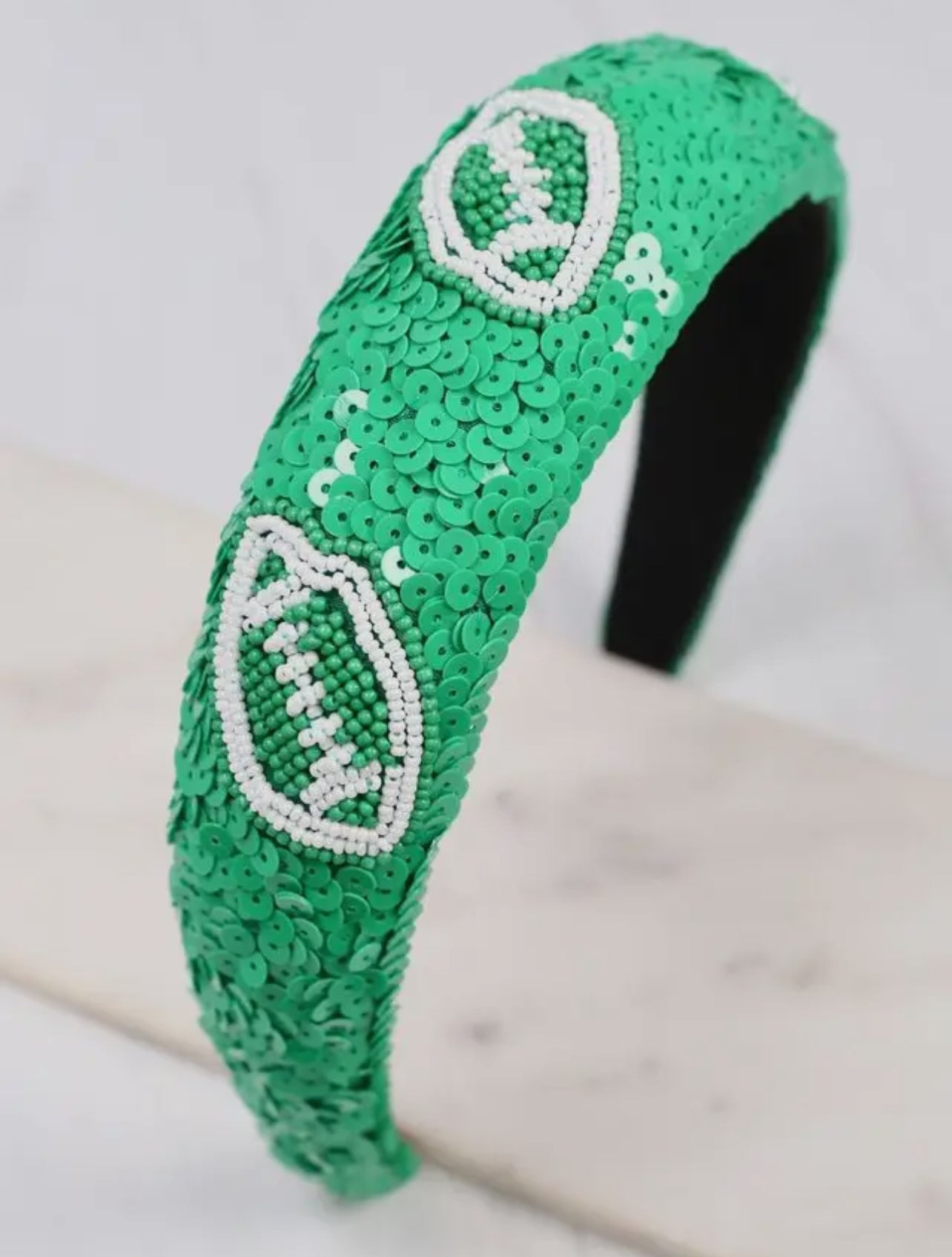 Green Punt Sequin Headband